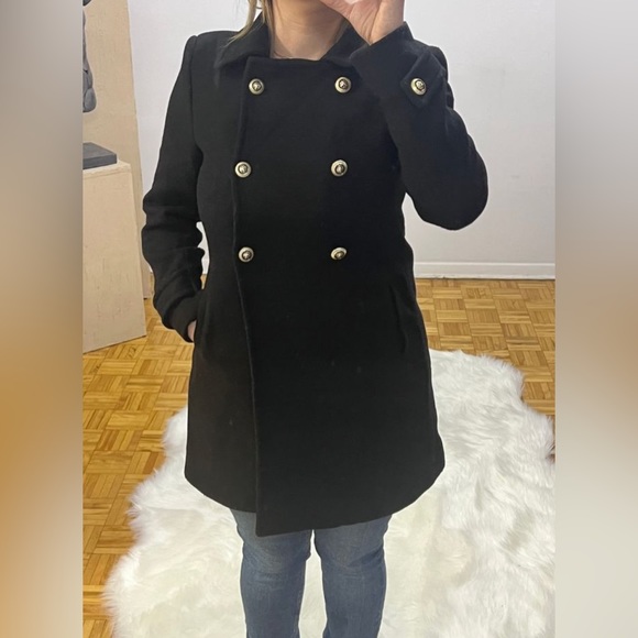 Double Breasted high collar wool blend coat - Picture 3 of 3